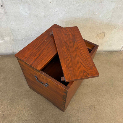 Japanese Style Storage Cube Accent Table