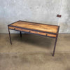 Industrial Wood & Metal Three Drawer Desk