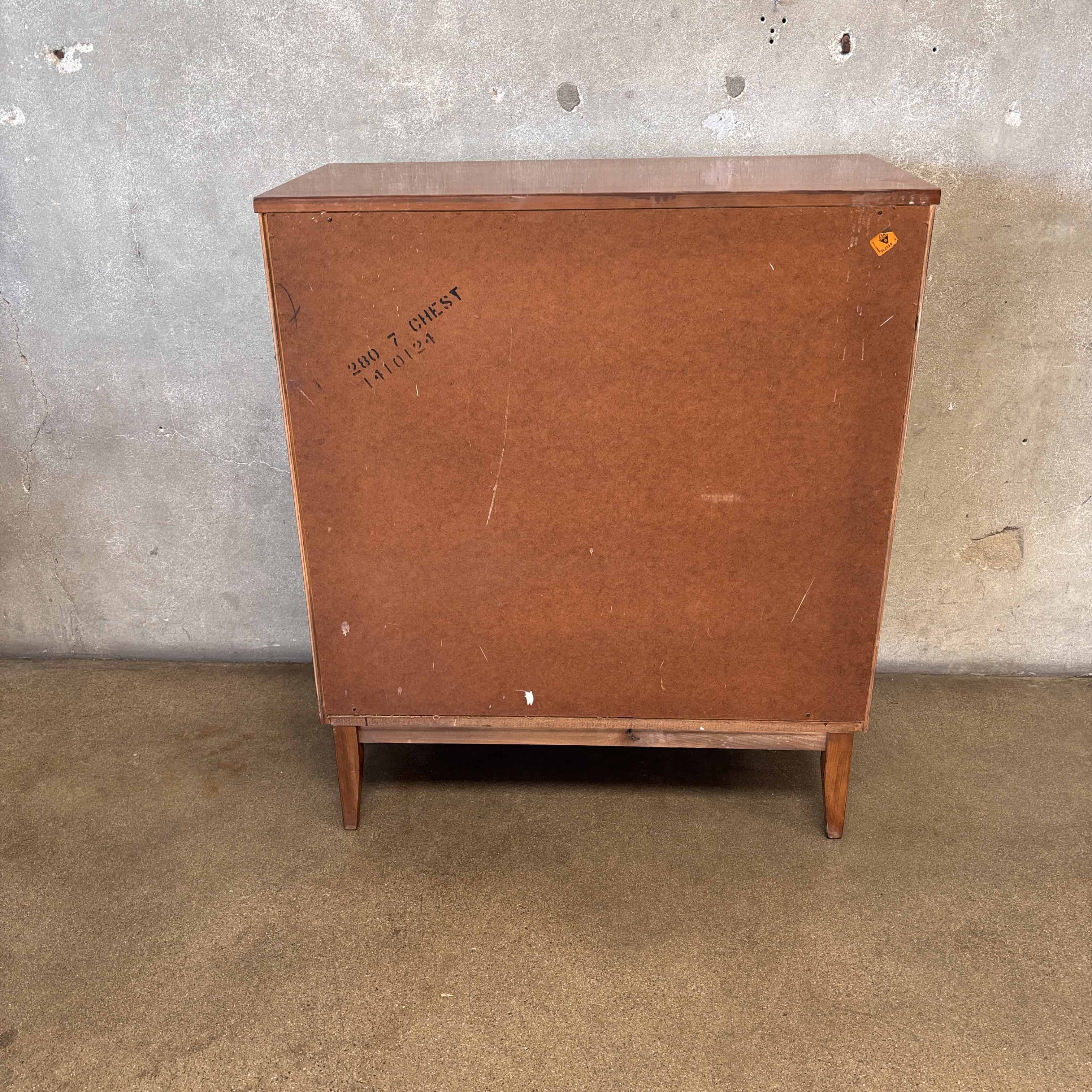 dixie mid century modern dresser Mid Century Modern Five Piece Walnut Bedroom Set by Dixie Furniture