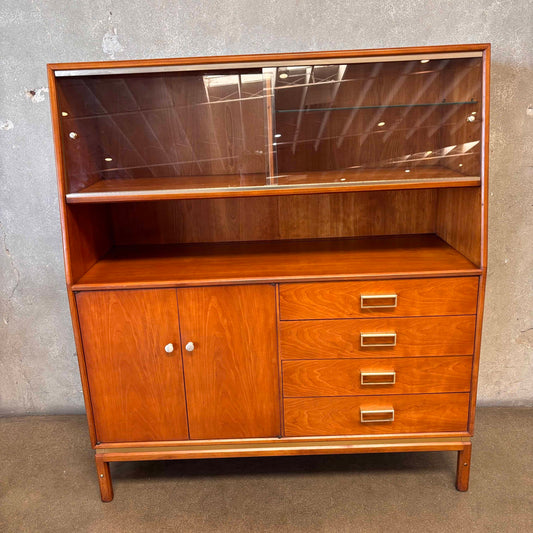 Vintage Mid Century Modern Cherrywood Drexel "Sun Coast" Hutch By Kipp Stewart