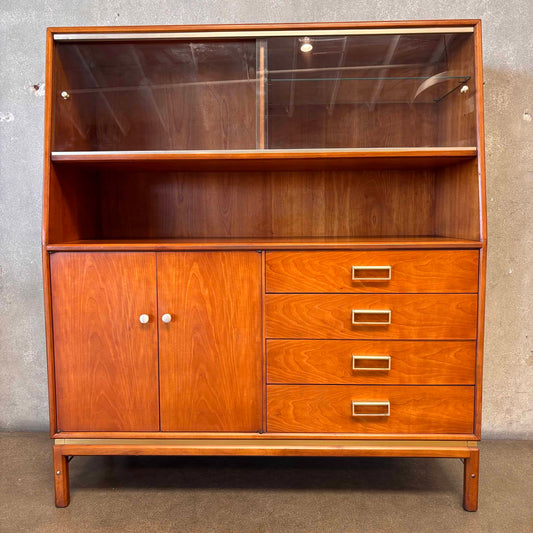 Vintage Mid Century Modern Cherrywood Drexel "Sun Coast" Hutch By Kipp Stewart