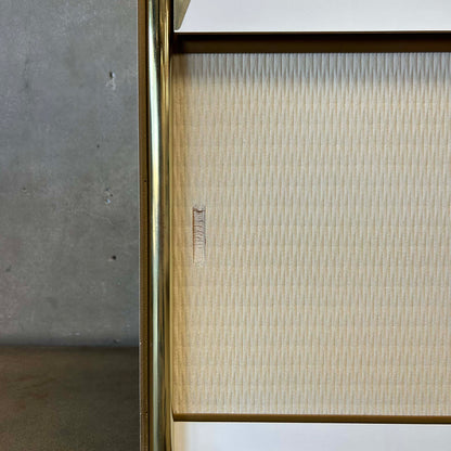 Mid Century Modern 1950s - 1960s White/Gold Cabinet