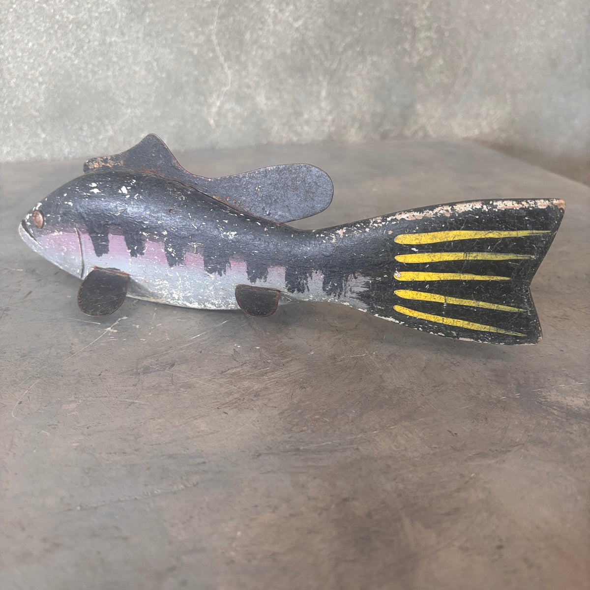 Antique Primitive Hand Painted Fish Decoy Circa 1940