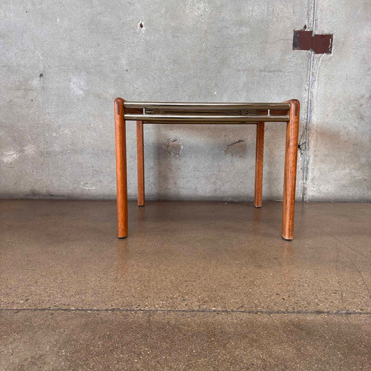 Post Modern Oak + Smoked Glass Side Table