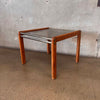 Post Modern Oak + Smoked Glass Side Table