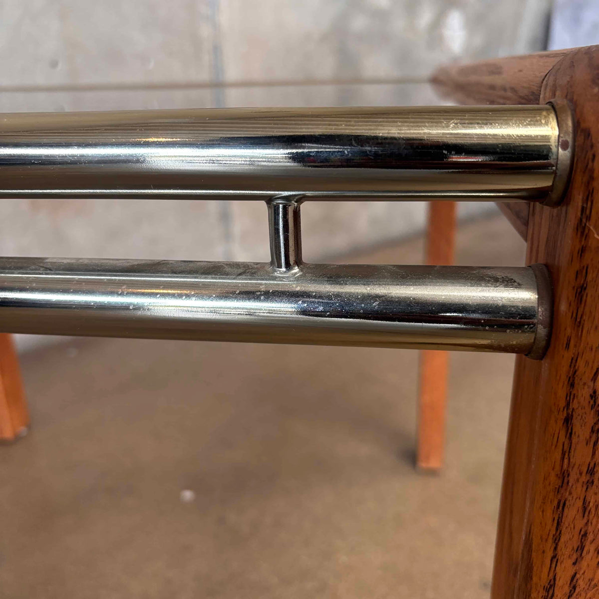 Post Modern Oak + Smoked Glass Side Table
