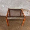 Post Modern Oak + Smoked Glass Side Table