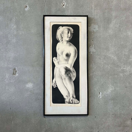 Lithograph of "Girl with Raised Knee" by Hans Erni (1909 - 2015) Switzerland