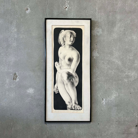 Lithograph of "Girl with Raised Knee" by Hans Erni (1909 - 2015) Switzerland