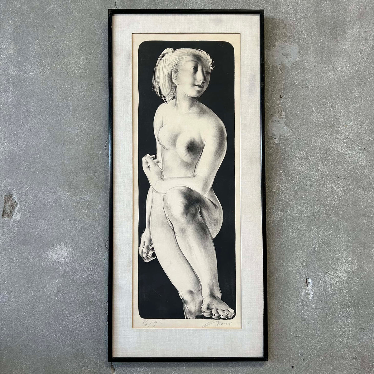 Lithograph of "Girl with Raised Knee" by Hans Erni (1909 - 2015) Switzerland