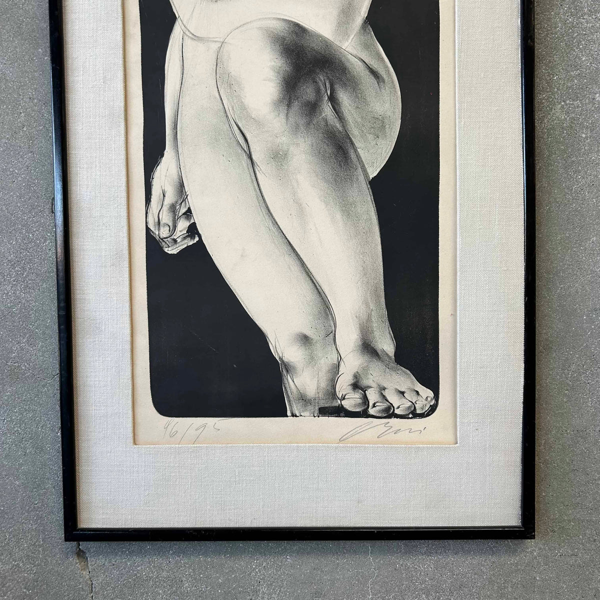 Lithograph of "Girl with Raised Knee" by Hans Erni (1909 - 2015) Switzerland