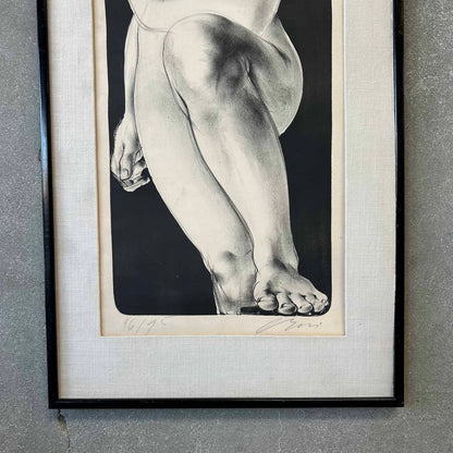 Lithograph of "Girl with Raised Knee" by Hans Erni (1909 - 2015) Switzerland