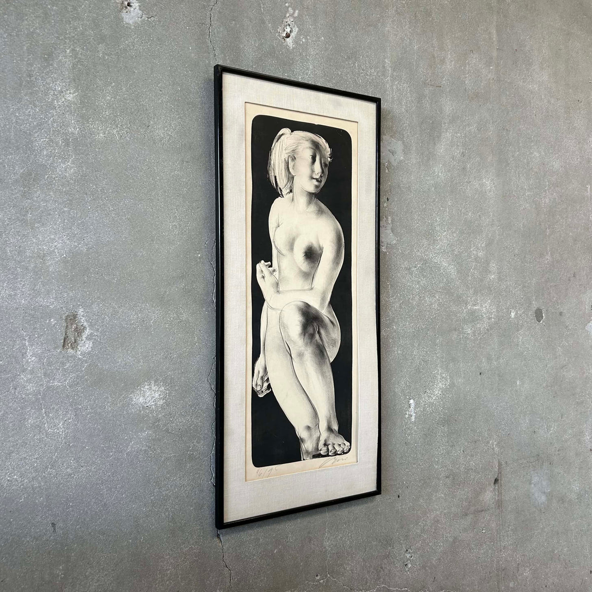 Lithograph of "Girl with Raised Knee" by Hans Erni (1909 - 2015) Switzerland