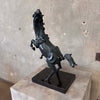 Signed Bronze Sculpture of Horse Mounted on Marble Base