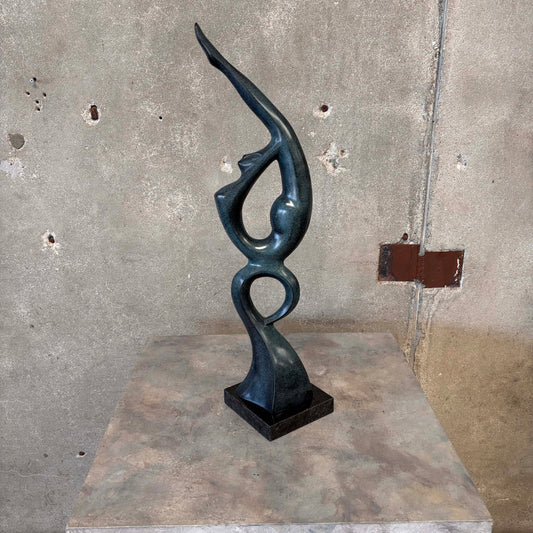 Bronze Statue Signed of Female Diver