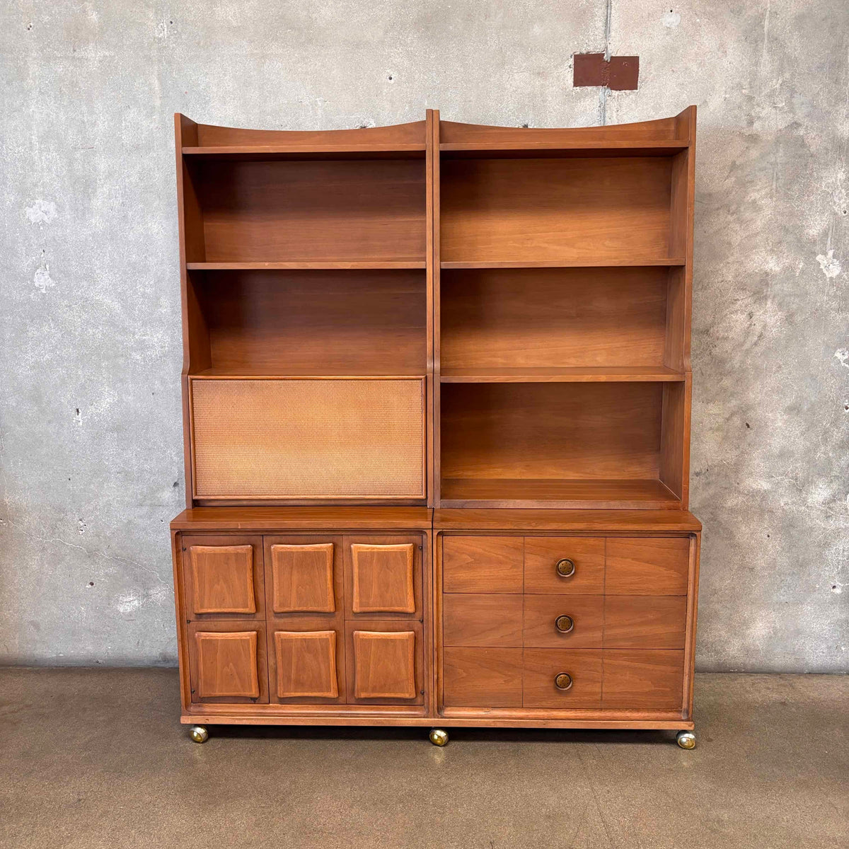 Mid Century Broyhill Secretary Bookcase Console
