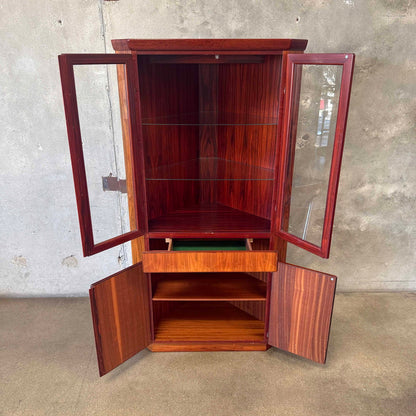 Teak And Rosewood Corner Cabinet By Skovy Denmark 1970's