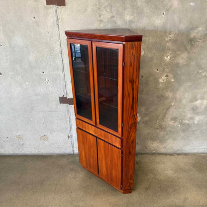 Teak And Rosewood Corner Cabinet By Skovy Denmark 1970's