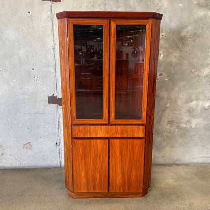 Teak And Rosewood Corner Cabinet By Skovy Denmark 1970's