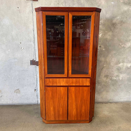 Teak And Rosewood Corner Cabinet By Skovy Denmark 1970's