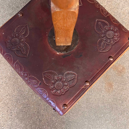 Monterey Furniture Floor Lamp - Tooled Leather Detail