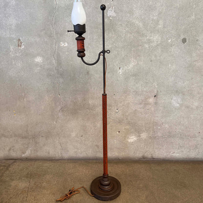 Monterey  Furniture early Floor Lamp with Leather Detail