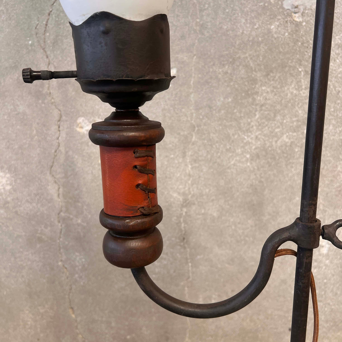 Monterey  Furniture early Floor Lamp with Leather Detail