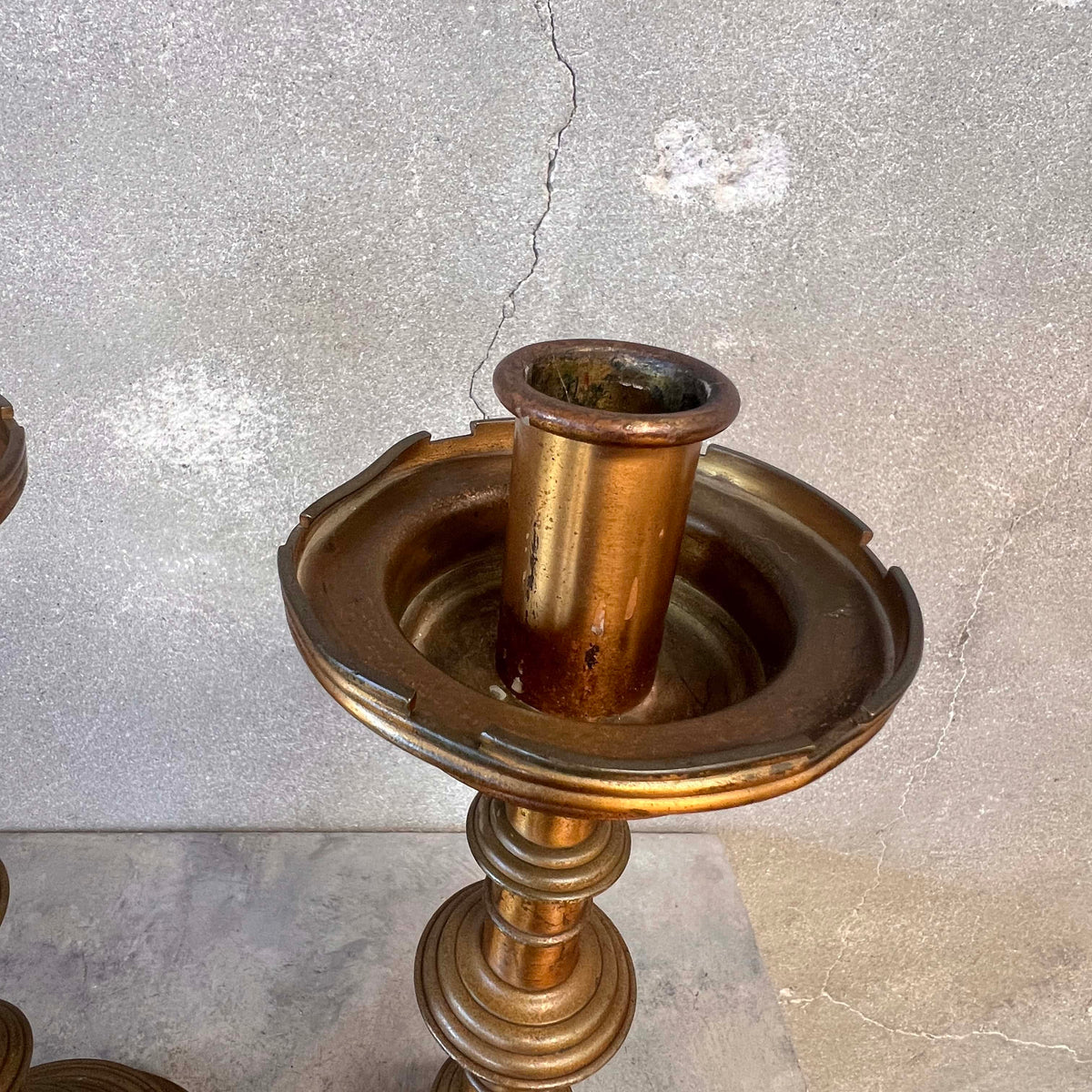 Pair of Large Gorham Brass Candlesticks