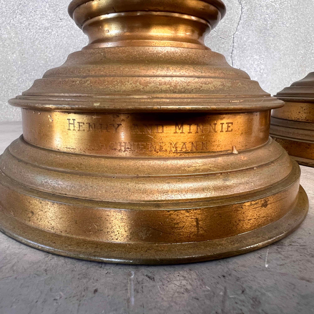 Pair of Large Gorham Brass Candlesticks