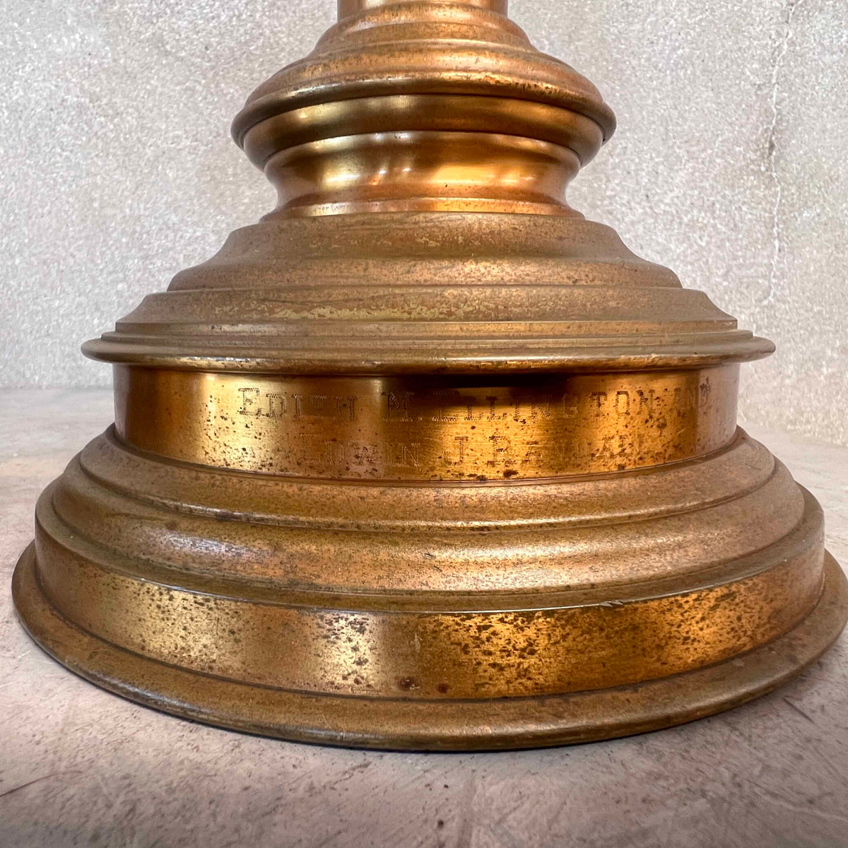 Pair of Large Gorham Brass Candlesticks