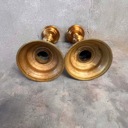 Pair of Large Gorham Brass Candlesticks