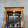 Oak Sliding Door Display Case w/ 4 Adjustable Glass Shelves