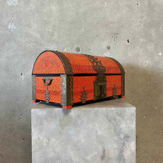 Mid Century Burnt Orange South Asian Chest C. 1960s