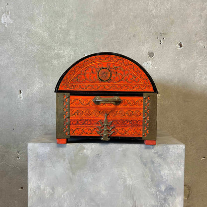 Mid Century Burnt Orange South Asian Chest C. 1960s