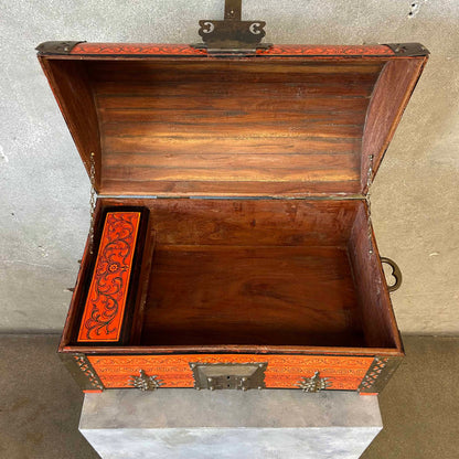 Mid Century Burnt Orange South Asian Chest C. 1960s