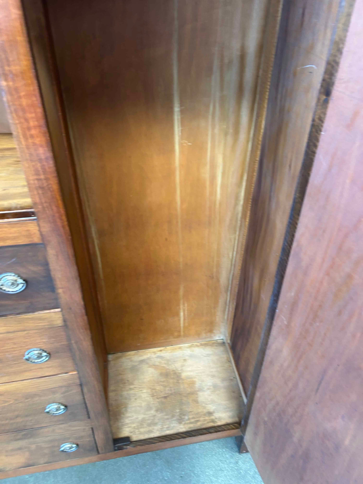 Antique Early 20th Century Armoire Wardrobe w/ Mirror - Comes w/ Key