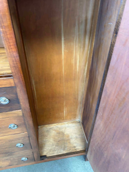 Antique Early 20th Century Armoire Wardrobe w/ Mirror - Comes w/ Key