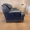 Hancock & Moore Austin English Style Blue Leather Sofa