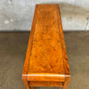 1982 Oak Mid Century Modern Style Console w/ Cane Shelf