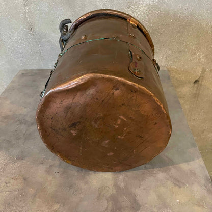 Antique Copper Bucket Cauldron w/ Handle