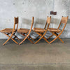 Mid Century Modern Set of Four Folding Game Table Chairs