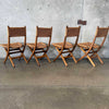Mid Century Modern Set of Four Folding Game Table Chairs