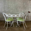 Vintage Iron & Glass Dining Table With Four Chairs