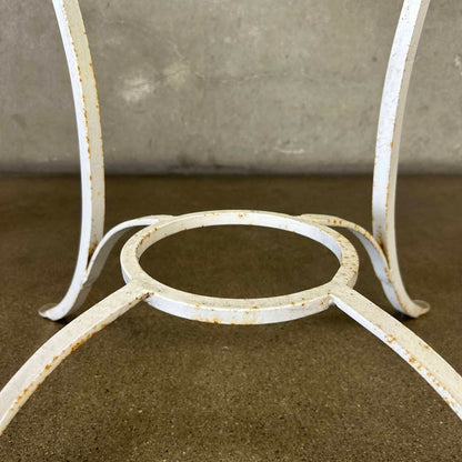 Vintage Iron & Glass Dining Table With Four Chairs