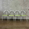 Vintage Iron & Glass Dining Table With Four Chairs