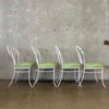 Vintage Iron & Glass Dining Table With Four Chairs