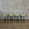 Vintage Iron & Glass Dining Table With Four Chairs