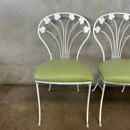 Vintage Iron & Glass Dining Table With Four Chairs