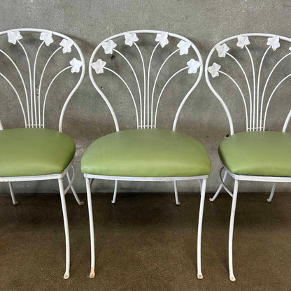 Vintage Iron & Glass Dining Table With Four Chairs