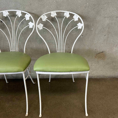 Vintage Iron & Glass Dining Table With Four Chairs